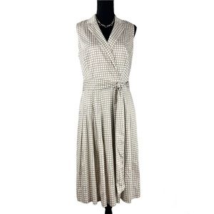 ANNE KLEIN Women's 8 Dot Print Belted Faux Wrap Dress